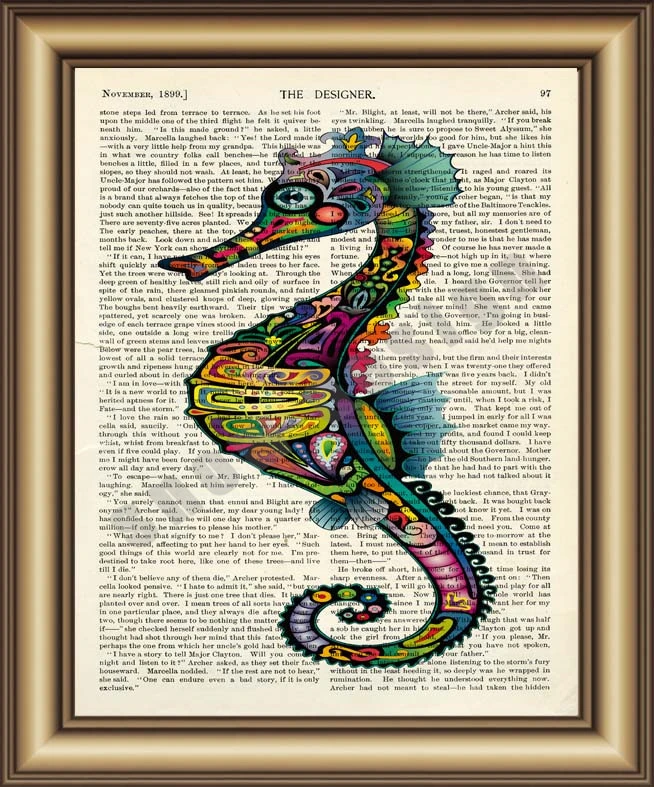 Hippocampe Dictionnaire Toile Peinture Mur Art Imprimer Affiche Photos Decoration De La Maison Vintage Livre Page Imprimer Mur Decor Cadeaux Aliexpress