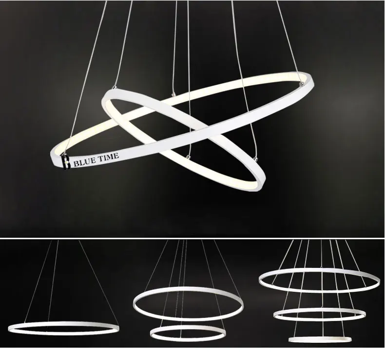 Креативный современный светодиодный светильник Cirlce, Черный& Белый& Золотой& Серебряный, светодиодный светильник для гостиной, столовой