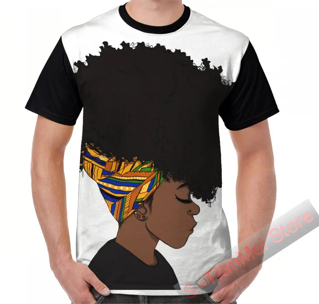 

Summer Graphic t shirt men tops tees big afro printed women funny T-Shirt Short Sleeve Casual tshirts