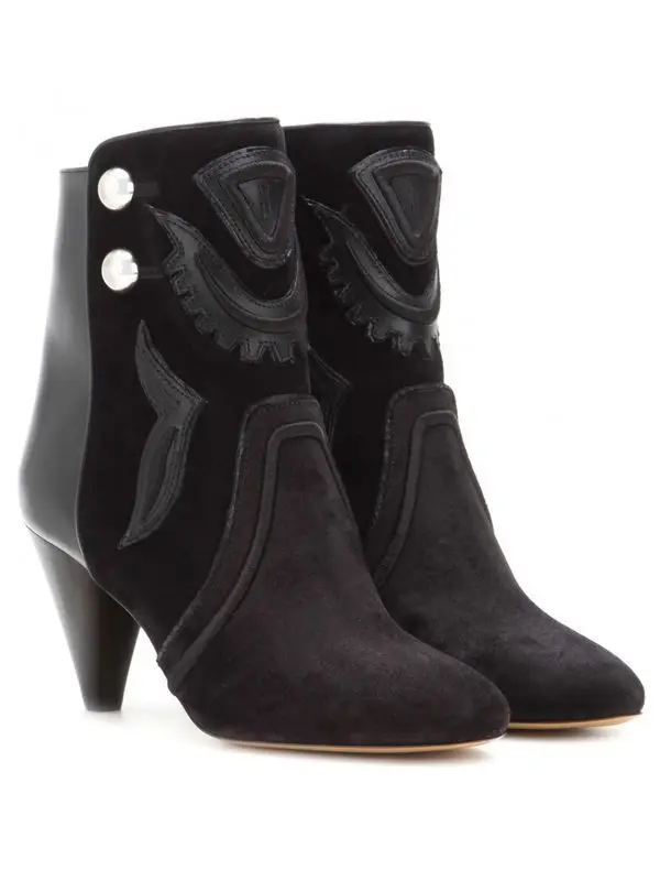 

Name spike heel boots women natural suede and leather ankle boots print embroidery over the knee bootsfree shipping