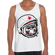 Космонавт курение печатных Для мужчин Безрукавки для женщин с круглым вырезом Повседневный жилет Hipster Топы корректирующие