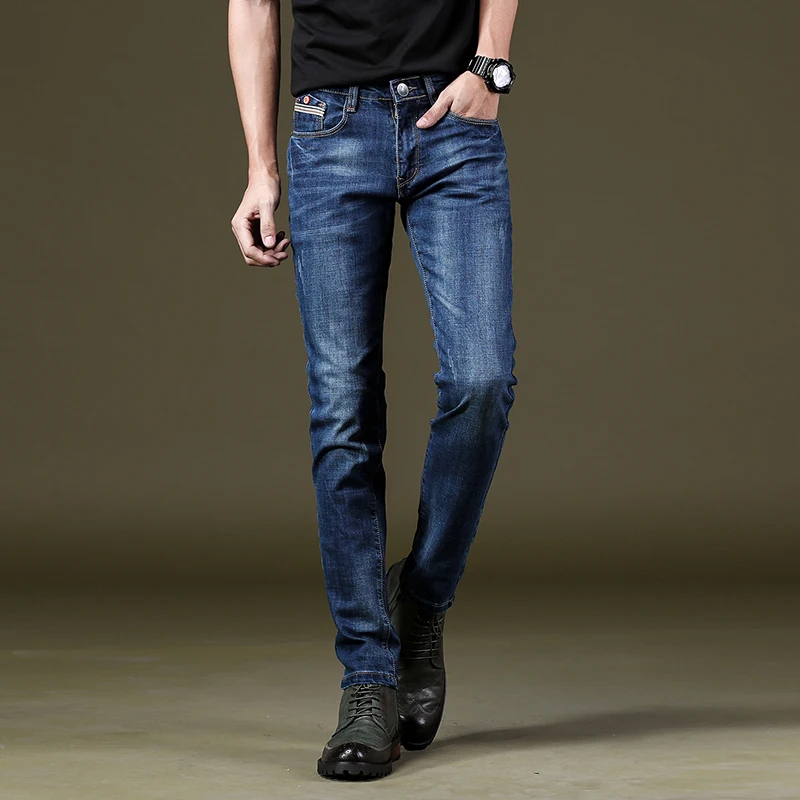 2019 Skinny jeans men Slim Fit Stretch Male Jean Pencil Pants Blue Men's jeans fashion Casual Hombre