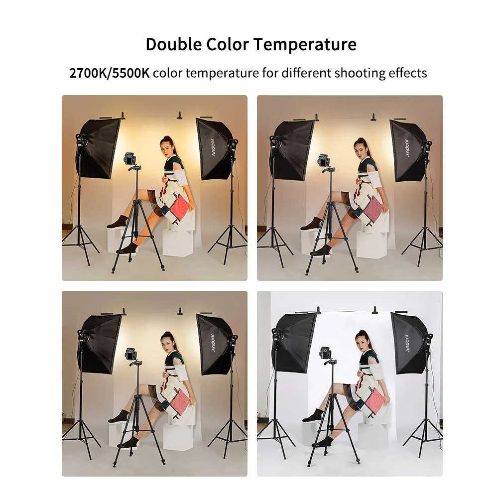 Andoer студийный софтбокс для фотосъемки комплект светодиодсветильник п 20*28 дюймов