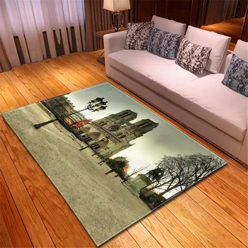 

ISHOTIENDA Creative Notre Dame Photo Carpet Commemorative Day Comfortable Carpet room Mat Rug Home Decor 2019 hot sale