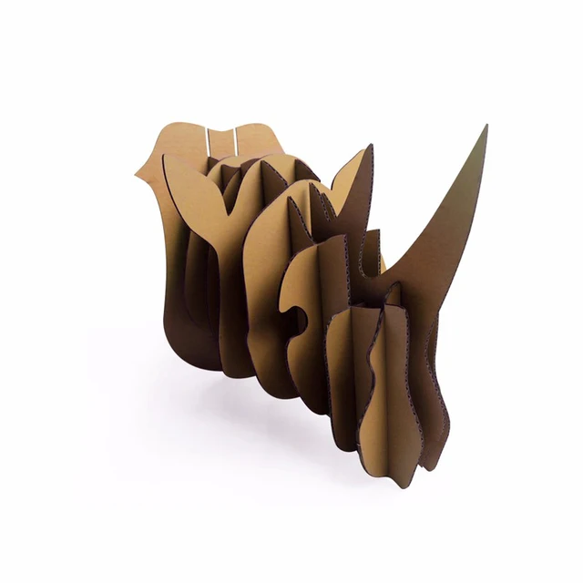 Diy Africa Rhino Head Wall Mount Hanging Decor Art Puzzle Diy Africa Rhino Head Wall Mount Hanging Decor Art Puzzle Cardboard Animal Decoration