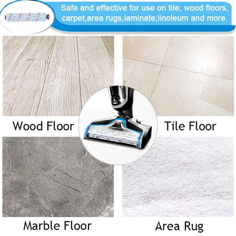 Multi Surface 1868 Brush Roll and 1866 Vacuum Filter for Bissell Crosswave, Compare To Part# 1608683,160-8683,1608684.(Pack Of