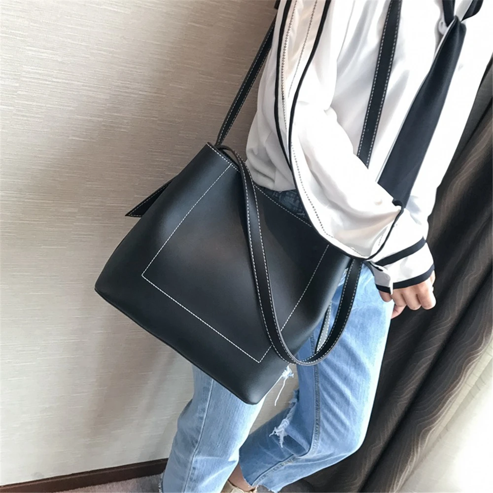 

Shoulder Bag Women 2019 New Fashion Women Handbags Large Capacity Black Khaki Vintage Green