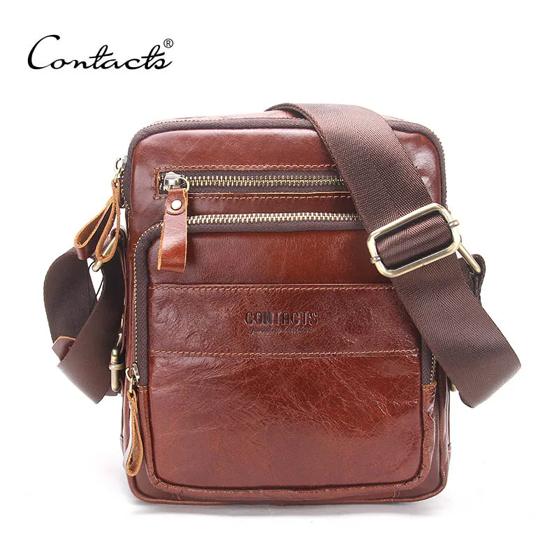 CONTACT S HOT Men s Messenger Bag 2017 Spring New Arrival Genuine Leather Shoulder Bag Handbags