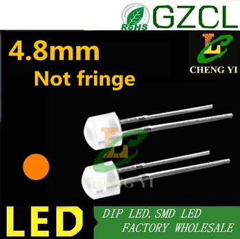 

ORANGE 4.8mm straw hat led diode DIFFUSED led dip led for led without fringe Crystal Light