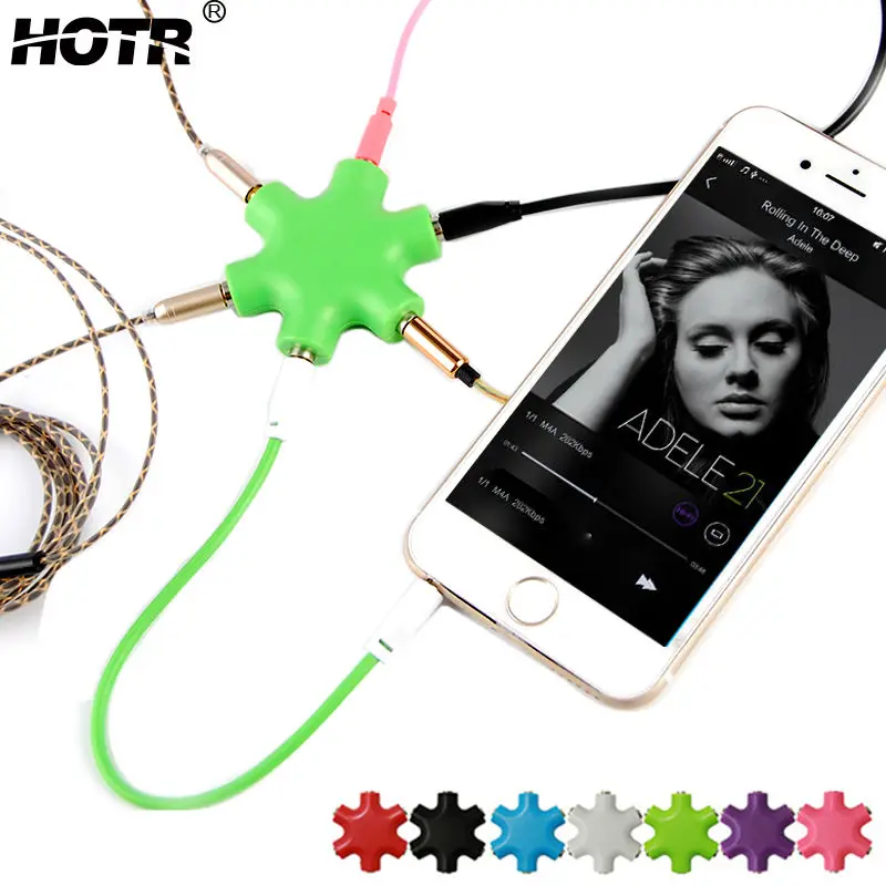 Адаптер для наушников в форме Шестиугольника 3 5 мм с разъемом папа на 2 4 мама