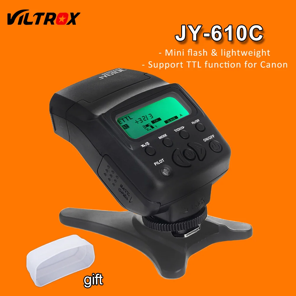 Viltrox JY 610C Mini lcd ttl Flash Speedlite + Диффузор подставка для вспышки Canon 800D 760D 700D 650D 600D 70D 60D 5D 7D