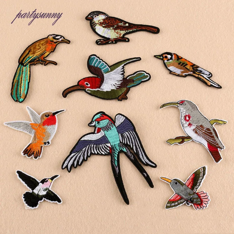 

Quality Goods Birds Embroidery Patches Hand Sewing Fashion Stripe Clothing Accessory For Custom Jacket Bag Hat Decorations TB057