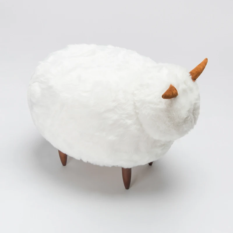 Высокое качество снег Underfur Красивая овца обитый кожей стул для детей