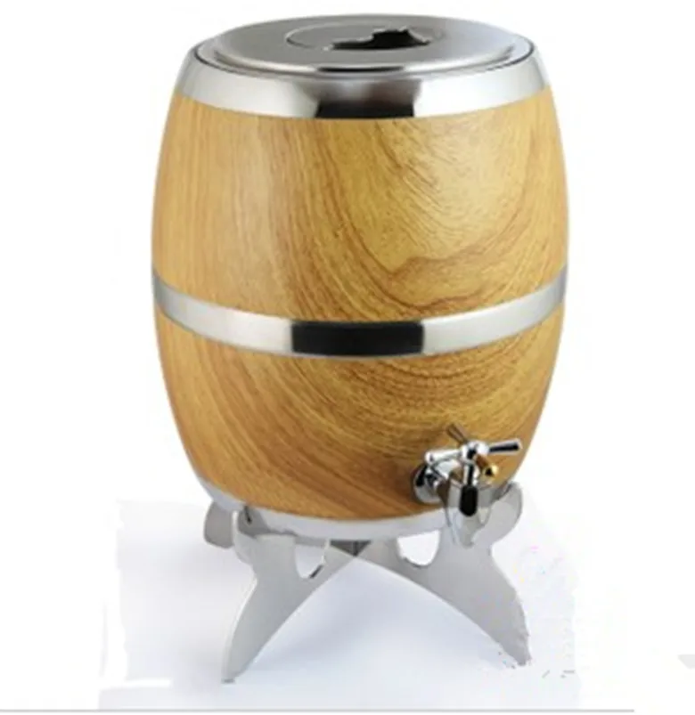 1L Wood grain stainless steel beer kegs High grade red tonneau Draft