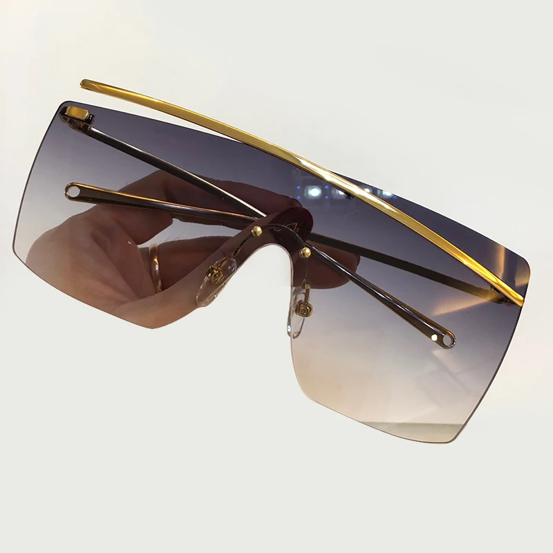 Quadrat Qualität 6 4 Größe 1 Oculos Box Sol Gradienten 3 Frauen no 2019 no Packign De Randlose Rahmen no Hohe Brillen no 2 Sonnenbrille Große Objektiv no Mit 7 Feminino 5 No no AEYqxqdw