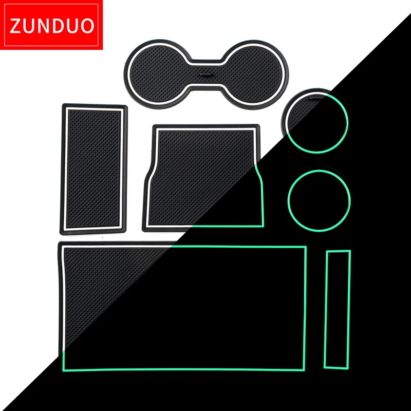 

ZUNDUO Gate slot pad For Tesla MODEL 3 Interior Door Pad Car Cup Holders Non-slip mats red/white/black