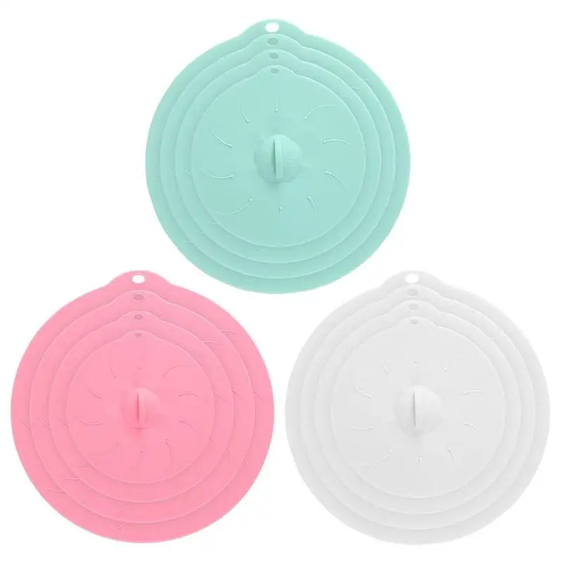 

4pcs Food Fresh-Keeping Lid Silicone Seal Cover Fruit And Vegetable Microwave Bowl Lid Kitchen Accessories