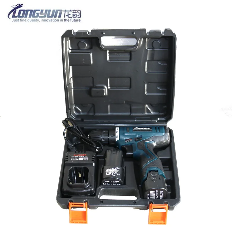 

longyun 16.8V Lithium Battery*2 Torque Electric Drill cordless Electric Screwdriver hand driver with suitcase plastic box tools