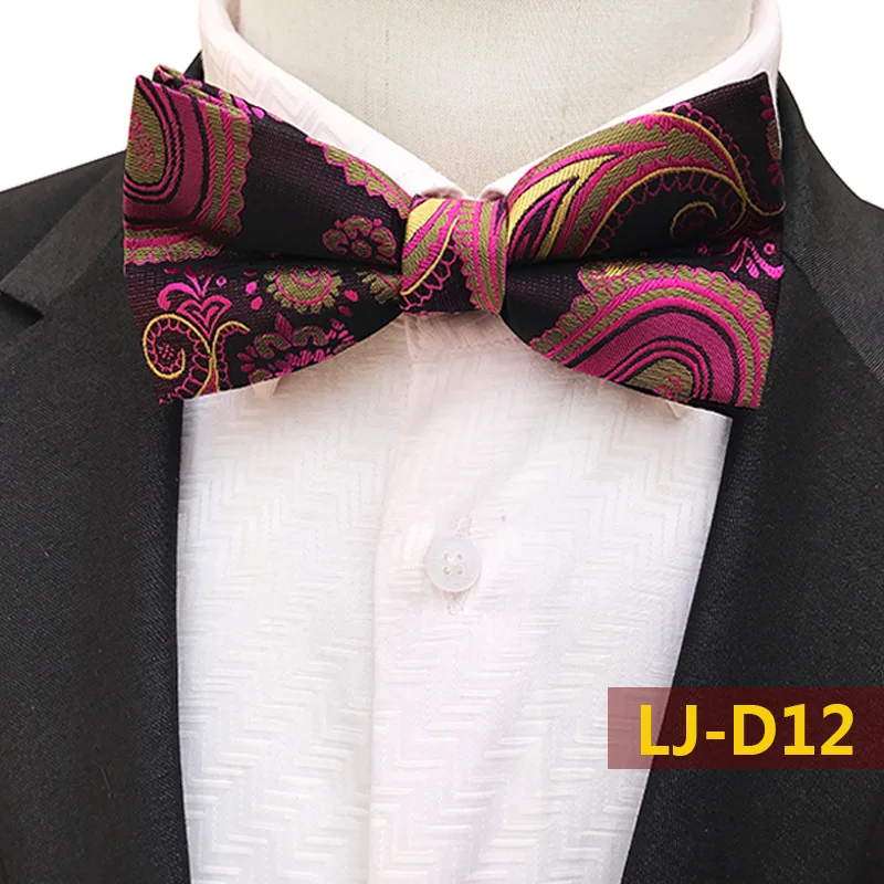 Мужской галстук-бабочка стиль мужской розовый синий галстук-бабочка со стразом галстук шёлковый жаккардовый тканый мужской бабочка самостоятельно регулируемый галстук-бабочка мужской галстук-бабочка - Цвет: LJ D12