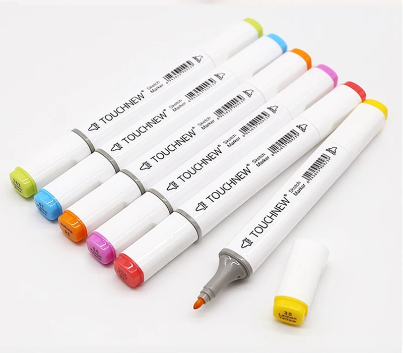 TOUCHNEW 168 цветов одиночные художественные маркеры Кисть ручка эскиз на спиртовой основе маркеры двойная головка манга ручки для рисования товары для рукоделия