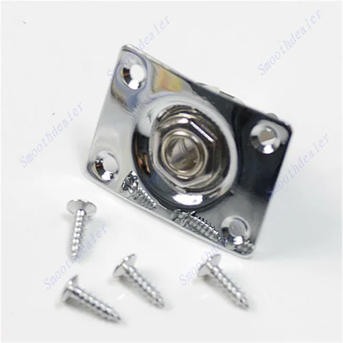 

Hot Sell Chrome Rectangle Output Guitar Jack Plate Socket
