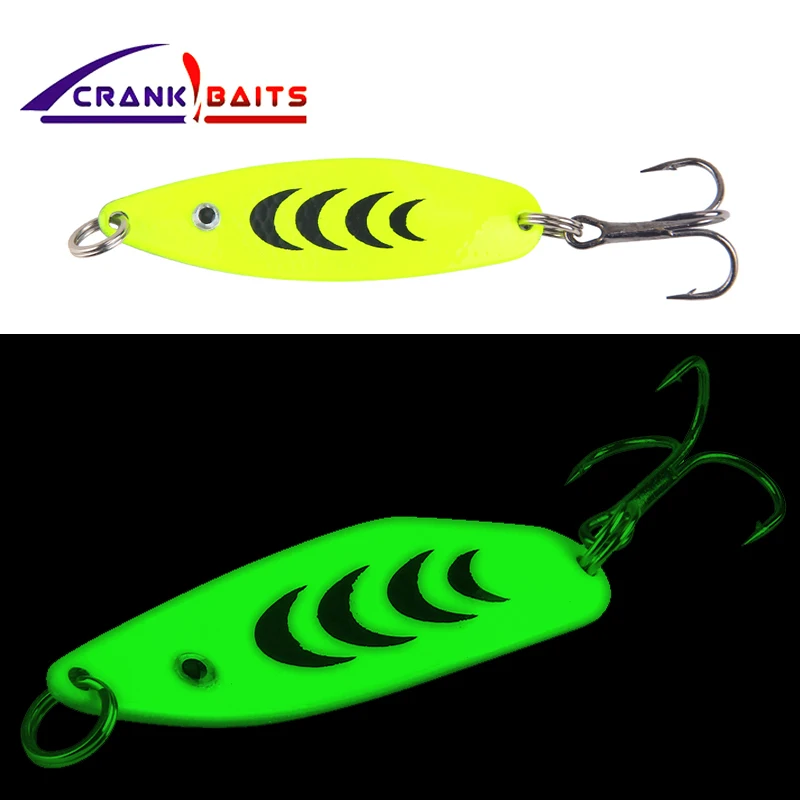 

CRANK BAITS Metal Fishing Lure Luminou Hard Bait Spoon Baits Isca 5cm 6.7g Artificial Wobblers Pesca Peche Fishing tackle YB487