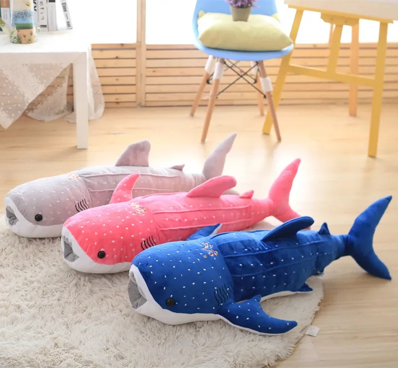 melhor 1 Pc Criativo Brinquedo de Pelúcia 56 cm de Pelúcia Macia Animal Marinho tubarão De Pelúcia Travesseiro Brinquedos para As Crianças de Alta Qualidade Crianças Natal presentes