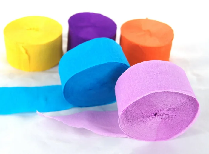 

50 meters Creative Craft Flower Gift Papier Crepe Background Party Decoration Colorful Wedding Colored Crepe Paper Roll