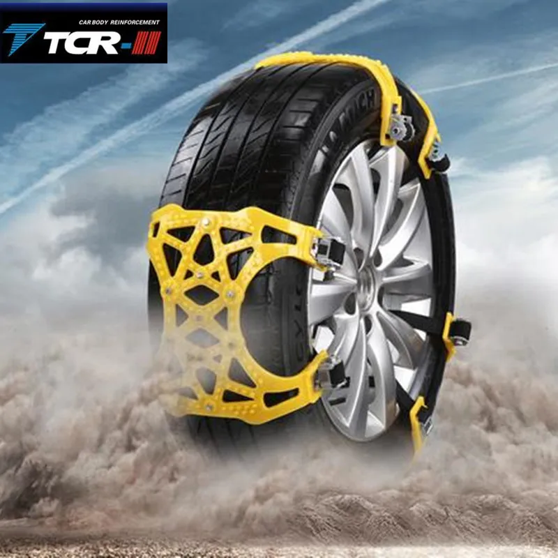 1x TPU Plastic Snow Chains Spikes for Tires Universal Car Tyre Winter Roadway Safety Chains Snow Climbing Mud Ground Anti Slip