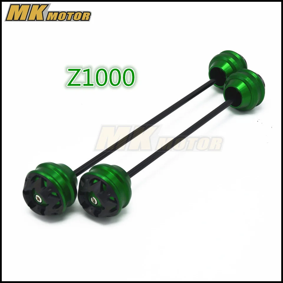 

Free shipping for kawasaki Z1000 Z1000SX 2010-2016 CNC Aluminum Front & Rear Axle Fork Crash Sliders Wheel Protector Gold