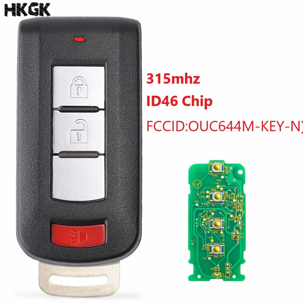 2 + 1 кнопки 315 мгц дистанционный автомобильный ключ для Mitsubishi Mirage Outlander 2013 2014 2015 2016