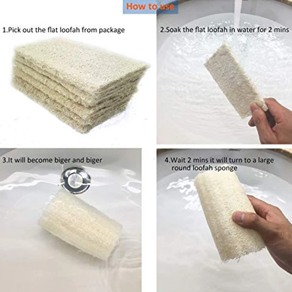 Натуральный 6 упаковок органической мочалки Loofah Spa отшелушивающая мочалка