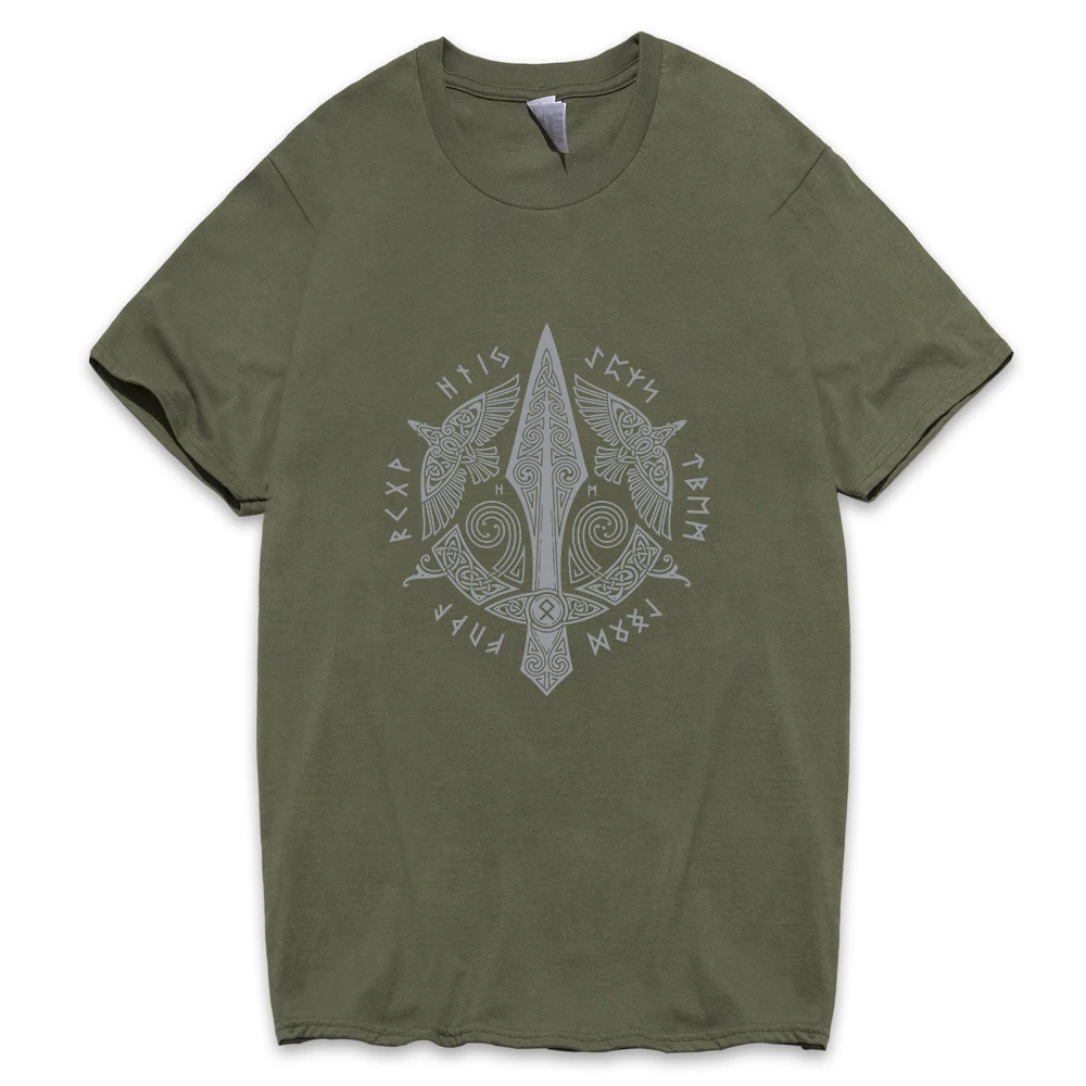 

Men's Round Neck Short Sleeve Clothes New fashion Cotton T-shirt New arrival Odin Viking T Shirts Sales Tees Vikings Odin 2019