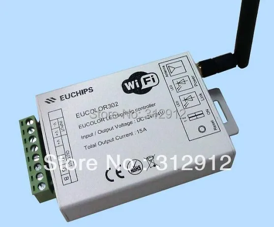 Eucolor302; 3-канальный выход RGB светодиодный контроллер Wi-Fi, DC12-24V вход; 5А* 3 канала