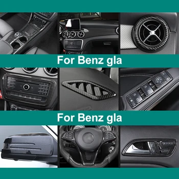 

Carbon Texture Plastic Stickers Center Air Outlet Frame Cover Plastic Handshake Cover for benz A class CLA220 gla Accessory