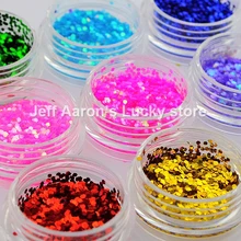 12 цветов ногтей блёстки шестиугольные Блестки для ногтей УФ гель Советы украшения инструменты принадлежности для ногтей