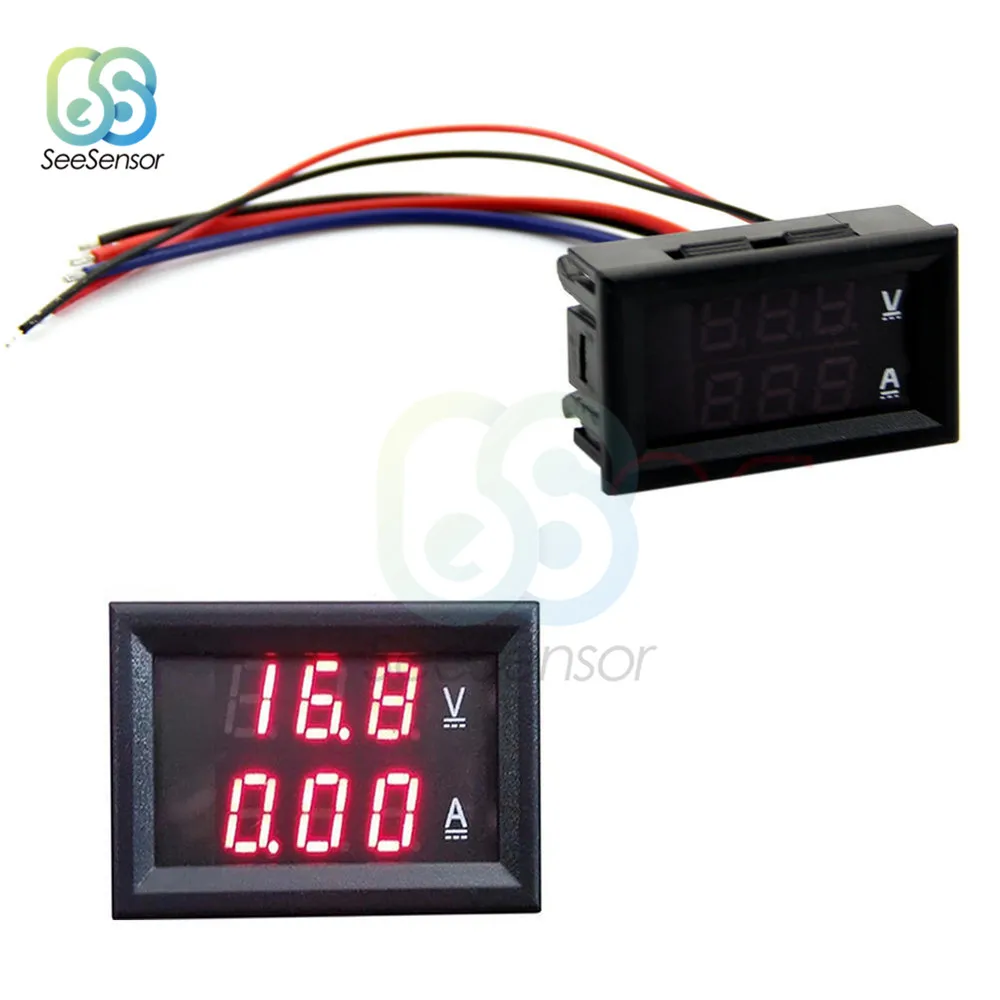 

DC 100V 10A Digital Voltmeter Ammeter Red + Red LED Amp Dual Digital Volt Meter Gauge