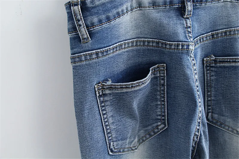2018 Весенняя Новинка сеть красный стрейч джинсовой вышивка комбинезон женщин, тонкий тенденция два износ джинсовые ноги цельный Штаны