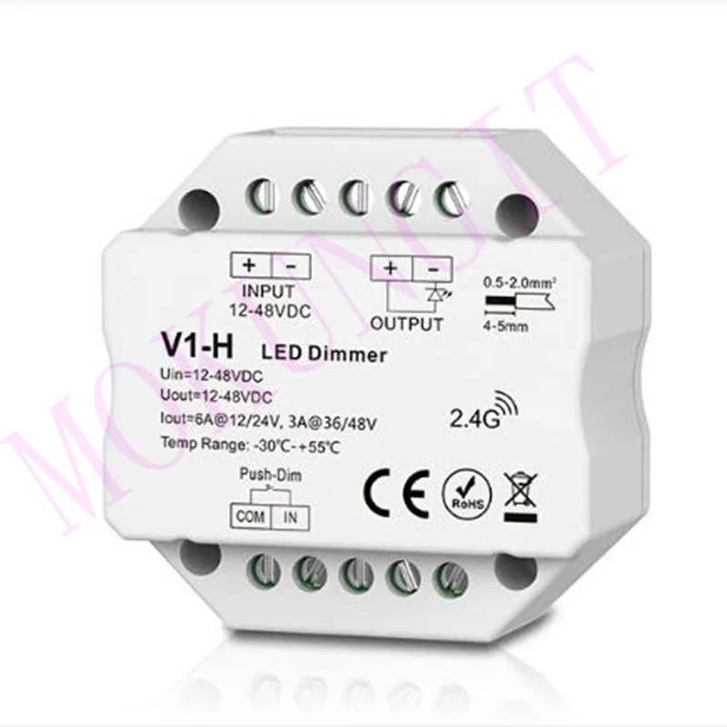

1CH*3A/6A 12-48VDC CV Dimming Controller (Push Dim) V1-H dimmer V1-H controller External doorbell switch Self-reset switch