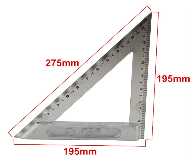 8 ''/200 мм треугольный угол Линейки Линейка транспортир нержавеющая сталь для дома строителей DIY художников измерительные инструменты
