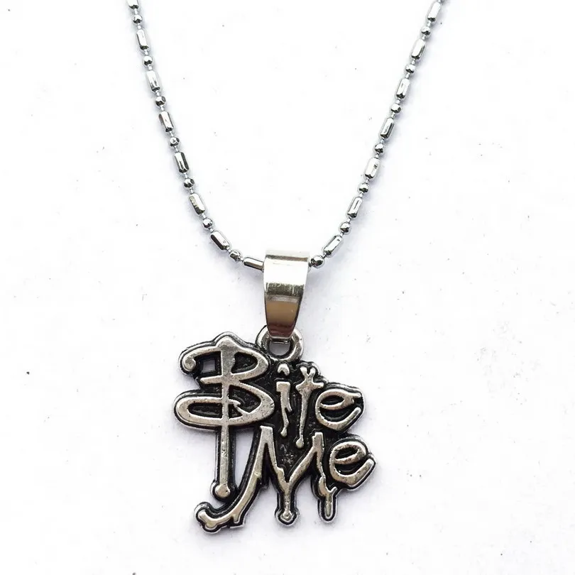 

Bite Me Vampire Necklace With Chain Halloween Birthday Gothic Jewelry Gift