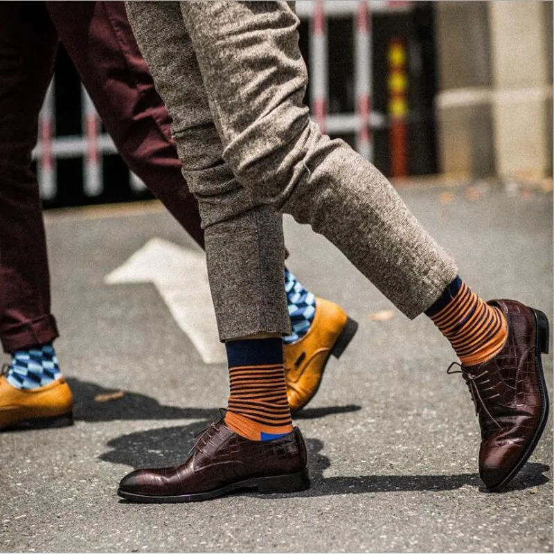 10 pcs = 5 pairs lot Extra Large big foot men cotton crew sock stripped