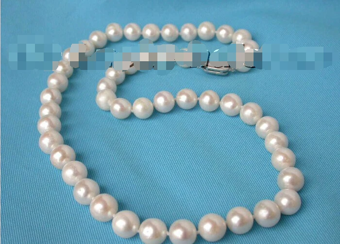 

Genuine 17" 11mm round white pearl freshwater necklace Olympics j5925 ^^^@^Noble style Natural Fine jewe FREE SHIPPING
