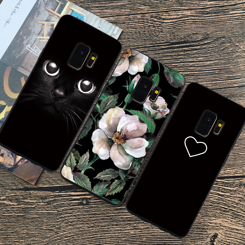 Для samsung A5 A6 A7 A8 2018 плюс A3 2017 A320 A520 A720 цветы с рисунком кота и рыбки Мрамор мягкие