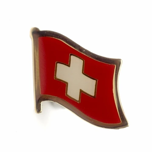 

Switzerland country flag lapel pin badge+Iron plated brass+paints+epoxy+butterfly back button-Free shipping(350 pcs/lot)