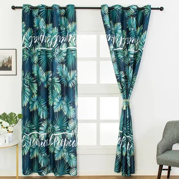 

Tropical Plants Printing Thermal Insulating Curtains Modern Blackout Curtains For Bedroom Living Room Window Curtains