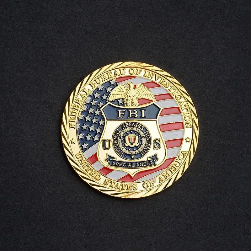 Значок FBI Federal Bureau монеты золотое покрытие сувенирная коллекция подарок