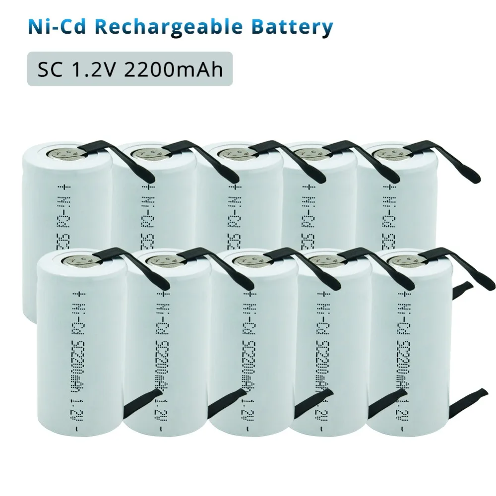 

SubC 2200mah SC 1.2V Rechargeable Battery Ni-cd Batteria with Welding Pins for Power Tools Electronic Toys