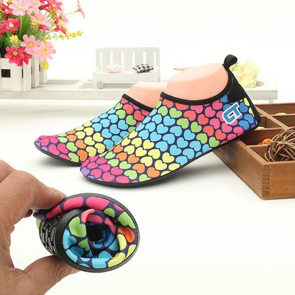 Men Women Colorful Diving Swimming Shoes Soft Non slip Beach Shoes