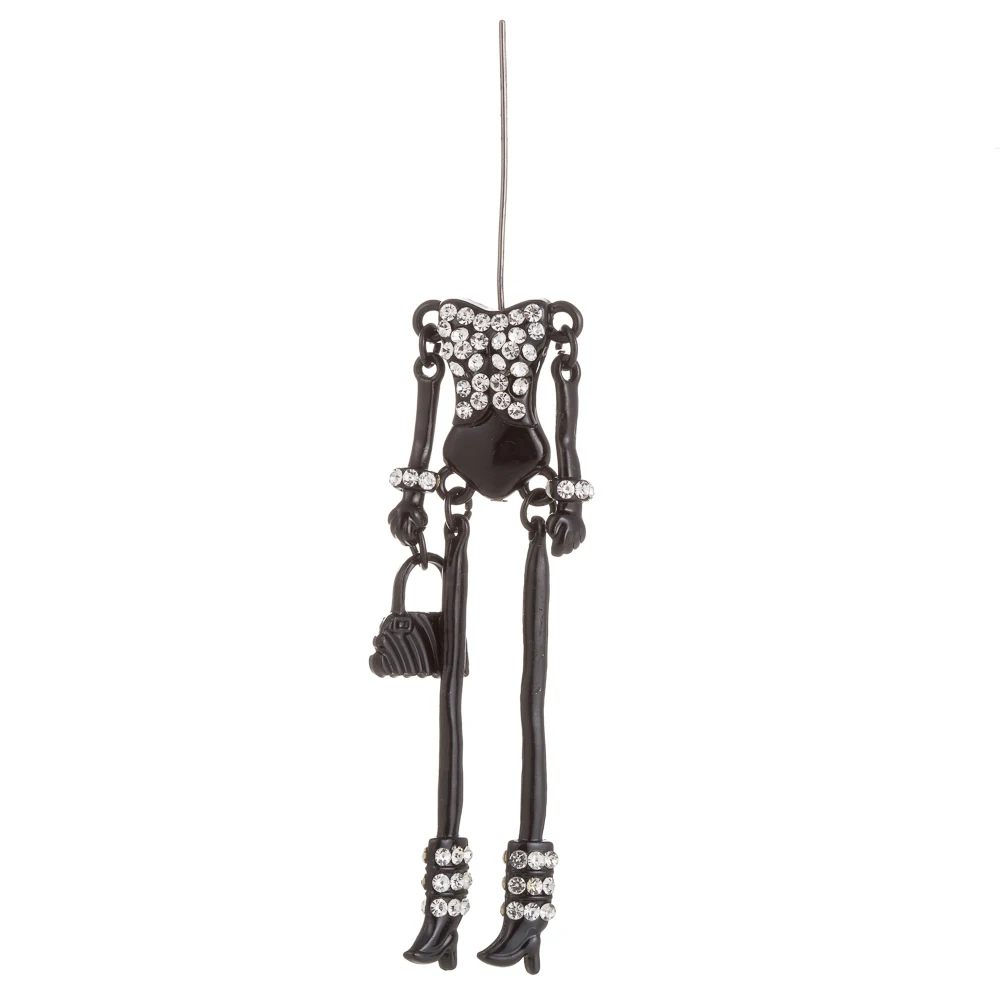 HOCOLE горный хрусталь Кукольное ожерелье ручной работы Подвески сплав ассорти голые тела результаты для DIY кукольные серьги изготовление ювелирных изделий - Цвет: black
